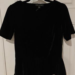 NWT Banana Republic Velvet Short Sleeve Peplum Top
